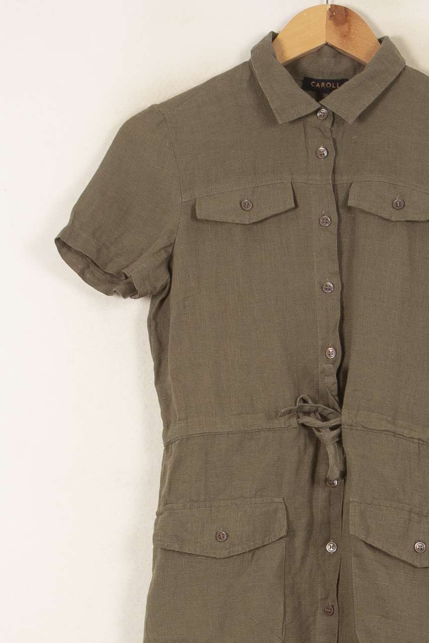 Robe Chemise Verte - Taille S/36 de la marque Caroll | PARAD53739 - Vendu par Paradigme - Image 3