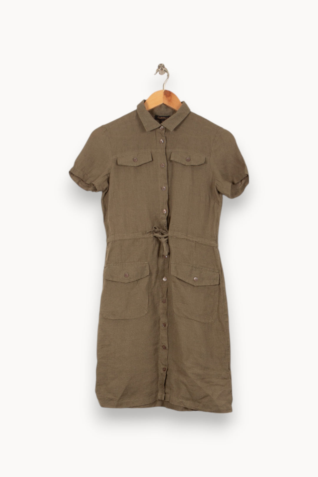 Robe Chemise Verte - Taille S/36 de la marque Caroll | PARAD53739 - Vendu par Paradigme - Image 2