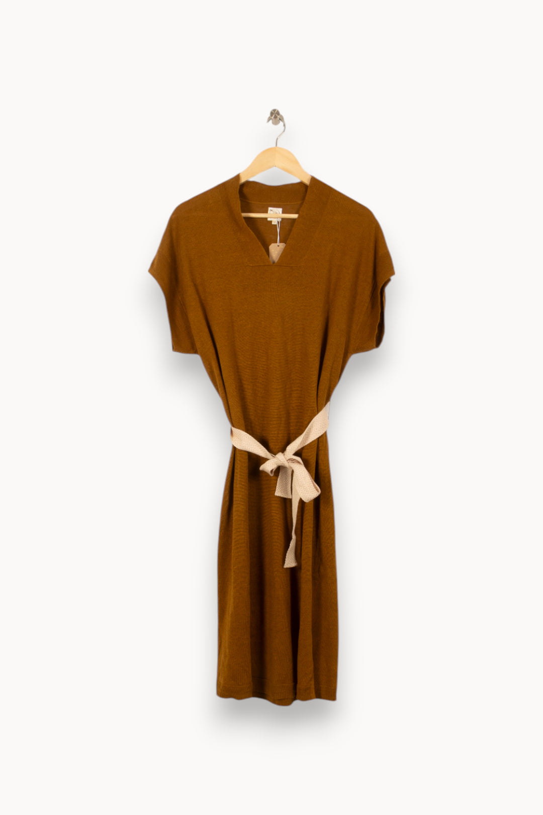 Robe Midi Marron et Beige - Taille XS/34 de la marque Des petits hauts | PARAD53747 - Vendu par Paradigme - Image 2
