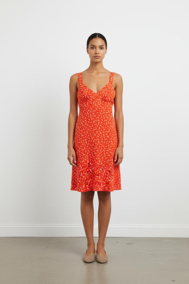 Robe Fleurie Rouge et Blanche - Taille XS/34