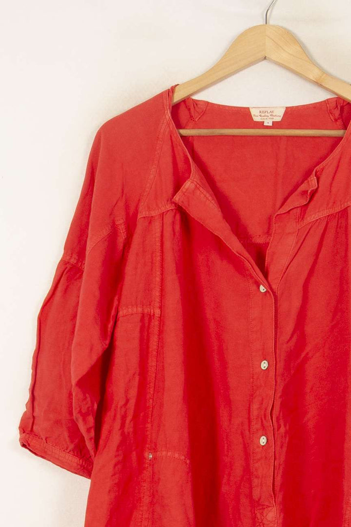 Robe Chemise Rouge - Taille S/36 de la marque Replay | PARAD53766 - Vendu par Paradigme - Image 3