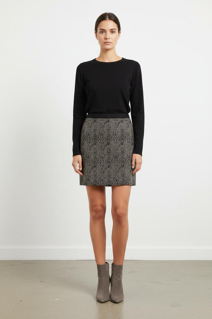 Jupe Droite Noire et Grise - Taille M/38