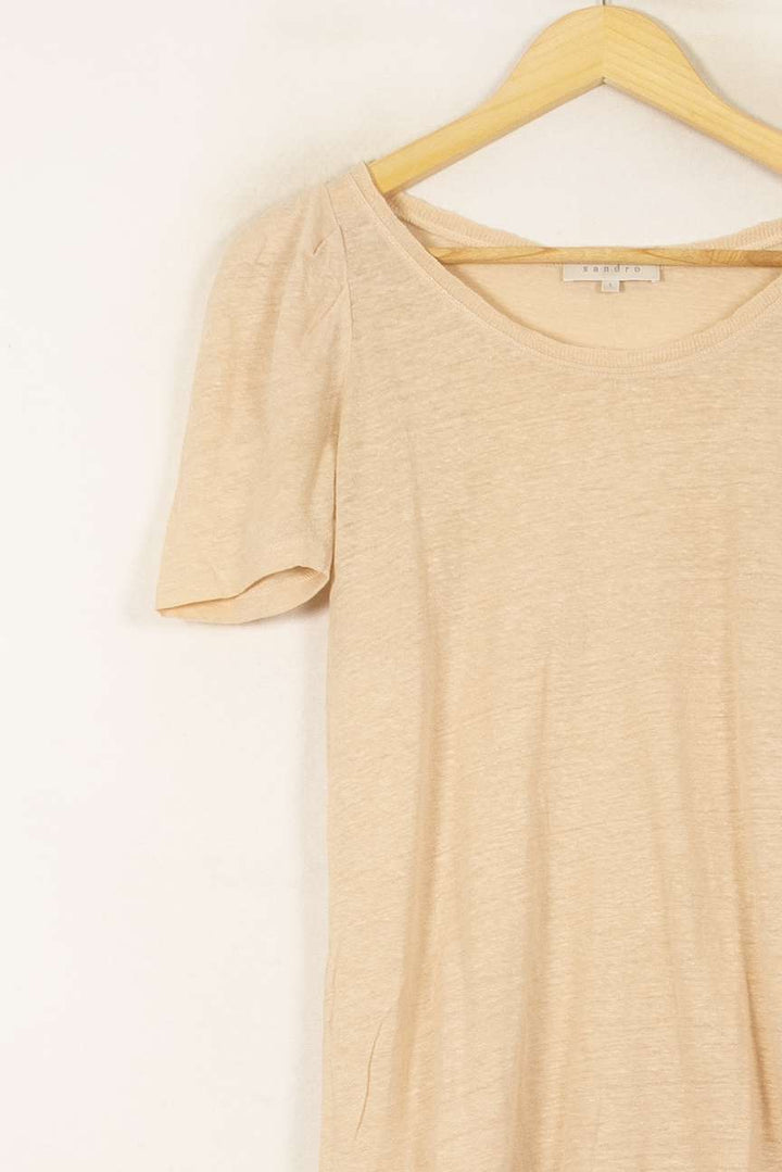 Tee-shirt Beige - Taille S/36 de la marque Sandro | PARAD53775 - Vendu par Paradigme - Image 3