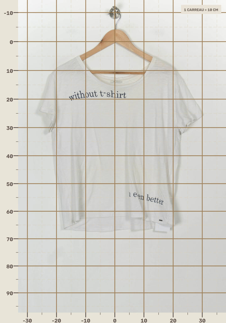 Tee-shirt Blanc - Taille L/40 de la marque IKKS | PARAD53783 - Vendu par Paradigme - Image 4
