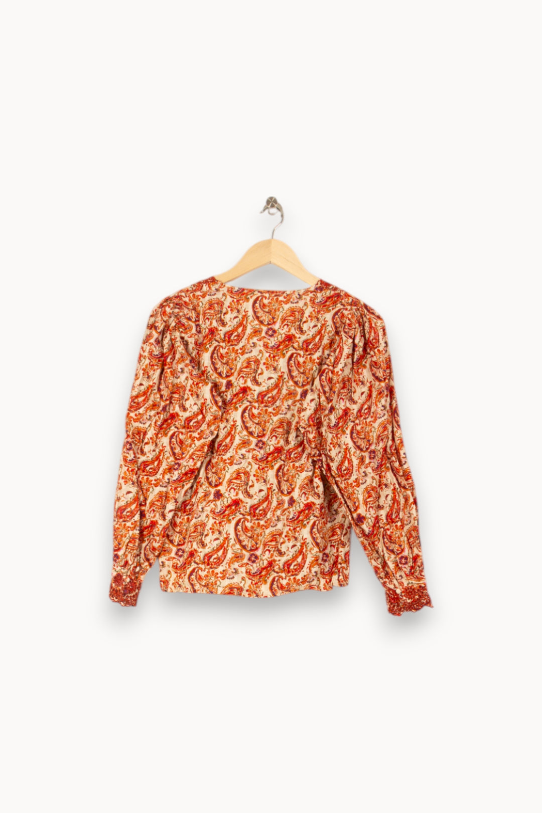 Blouse Imprimée Bordeaux et Écru - Taille M/38 de la marque Sézane | PARAD53784 - Vendu par Paradigme - Image 4