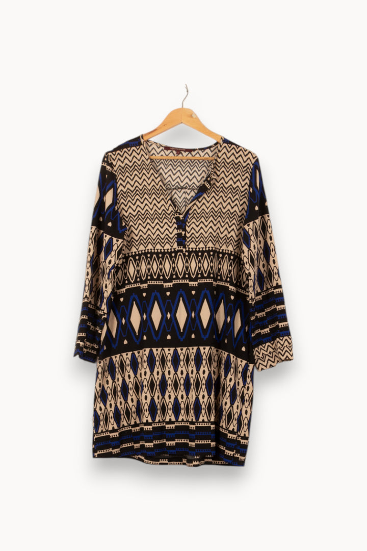 Robe Noire et Beige - Taille L/40 de la marque La Fée Maraboutée | PARAD53791 - Vendu par Paradigme - Image 2