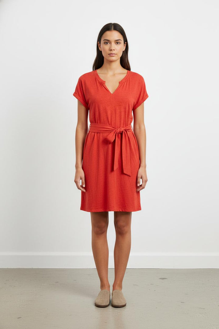 Robe Ceinturée Rouge - Taille S/36