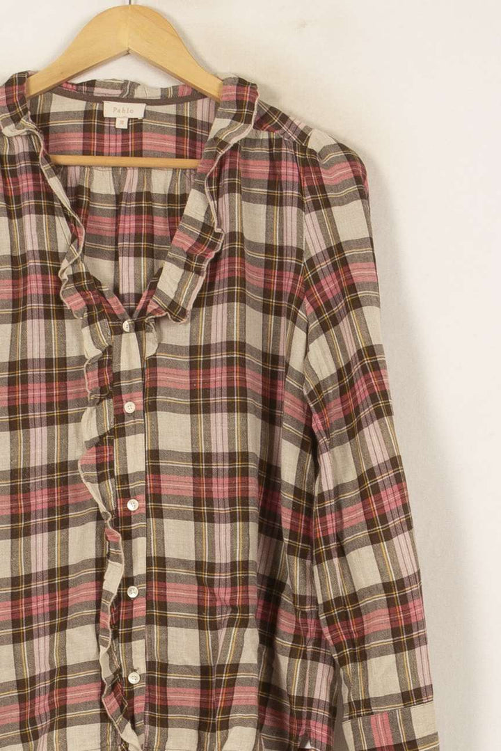 Chemise À Carreaux Beige et Marron - Taille M/38 de la marque Pablo | PARAD53802 - Vendu par Paradigme - Image 3