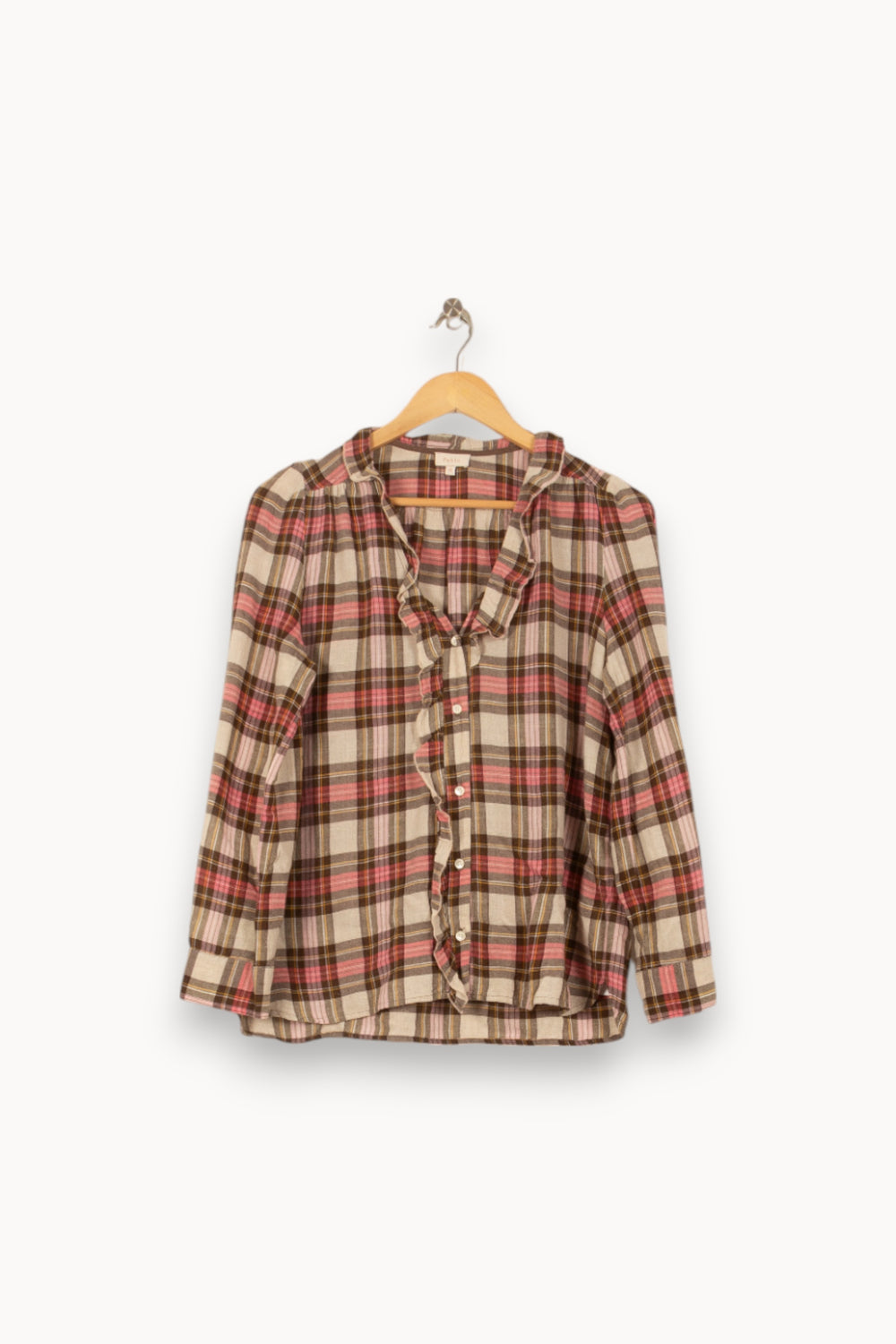Chemise À Carreaux Beige et Marron - Taille M/38 de la marque Pablo | PARAD53802 - Vendu par Paradigme - Image 2