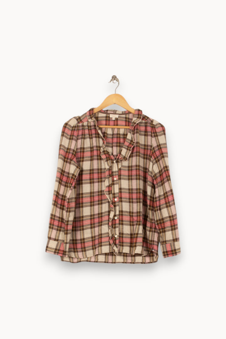 Chemise À Carreaux Beige et Marron - Taille M/38 de la marque Pablo | PARAD53802 - Vendu par Paradigme - Image 2