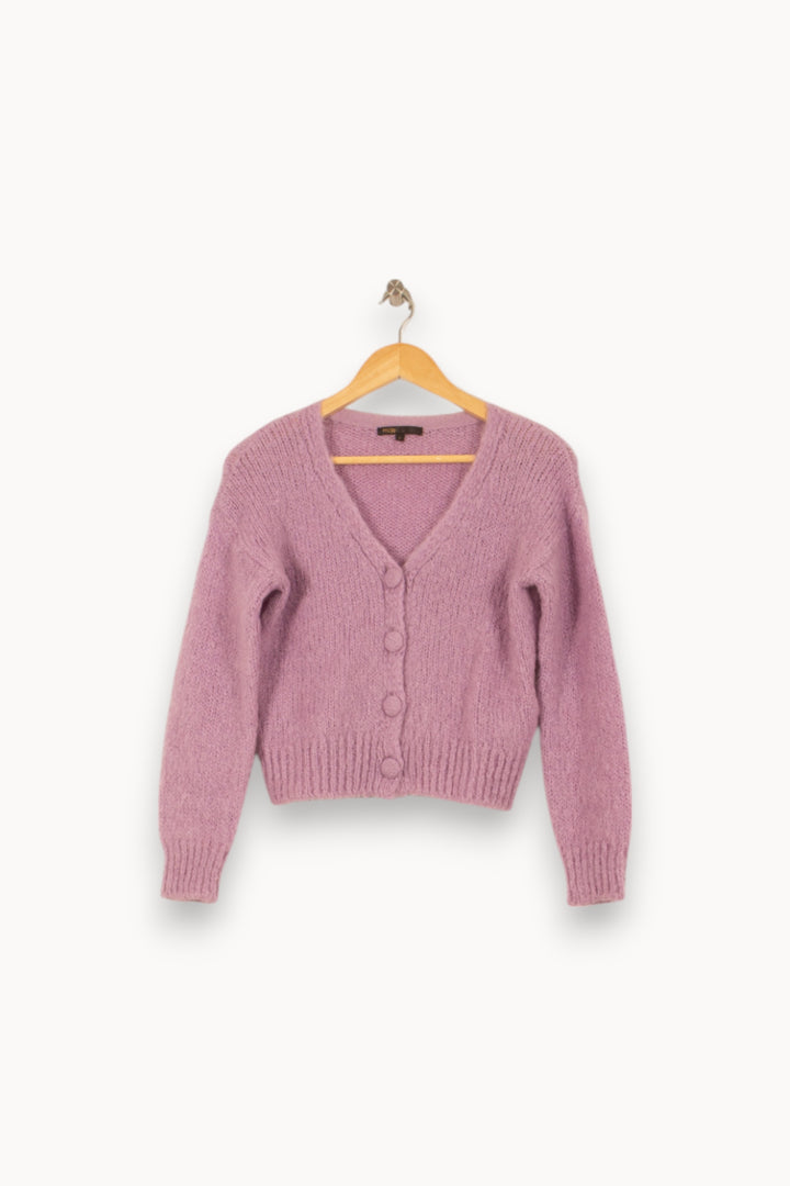 Cardigan Violet - Taille M/38 de la marque Maje | PARAD53820 - Vendu par Paradigme - Image 2