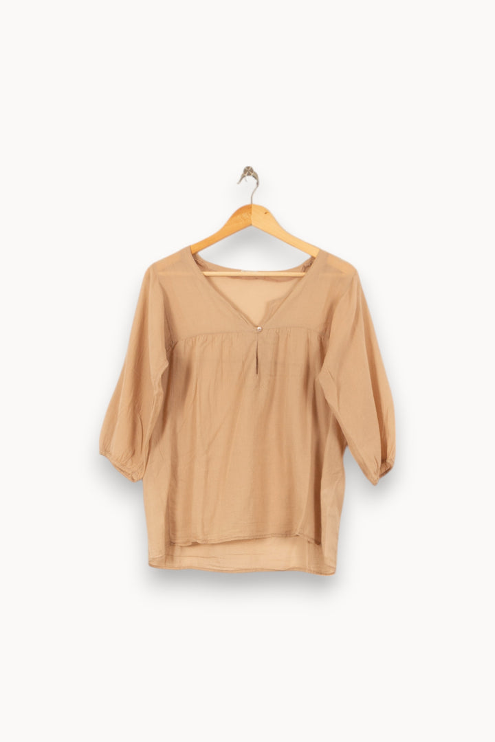 Blouse Beige - Taille S/36 de la marque American Vintage | PARAD53830 - Vendu par Paradigme - Image 2