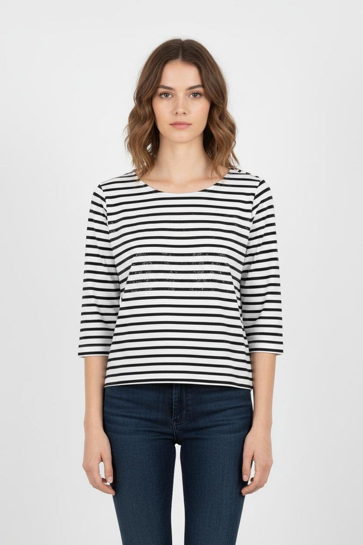 Marinière Blanche et Noire - Taille M/38 de la marque Maje | PARAD53832 - Vendu par Paradigme - Image 1