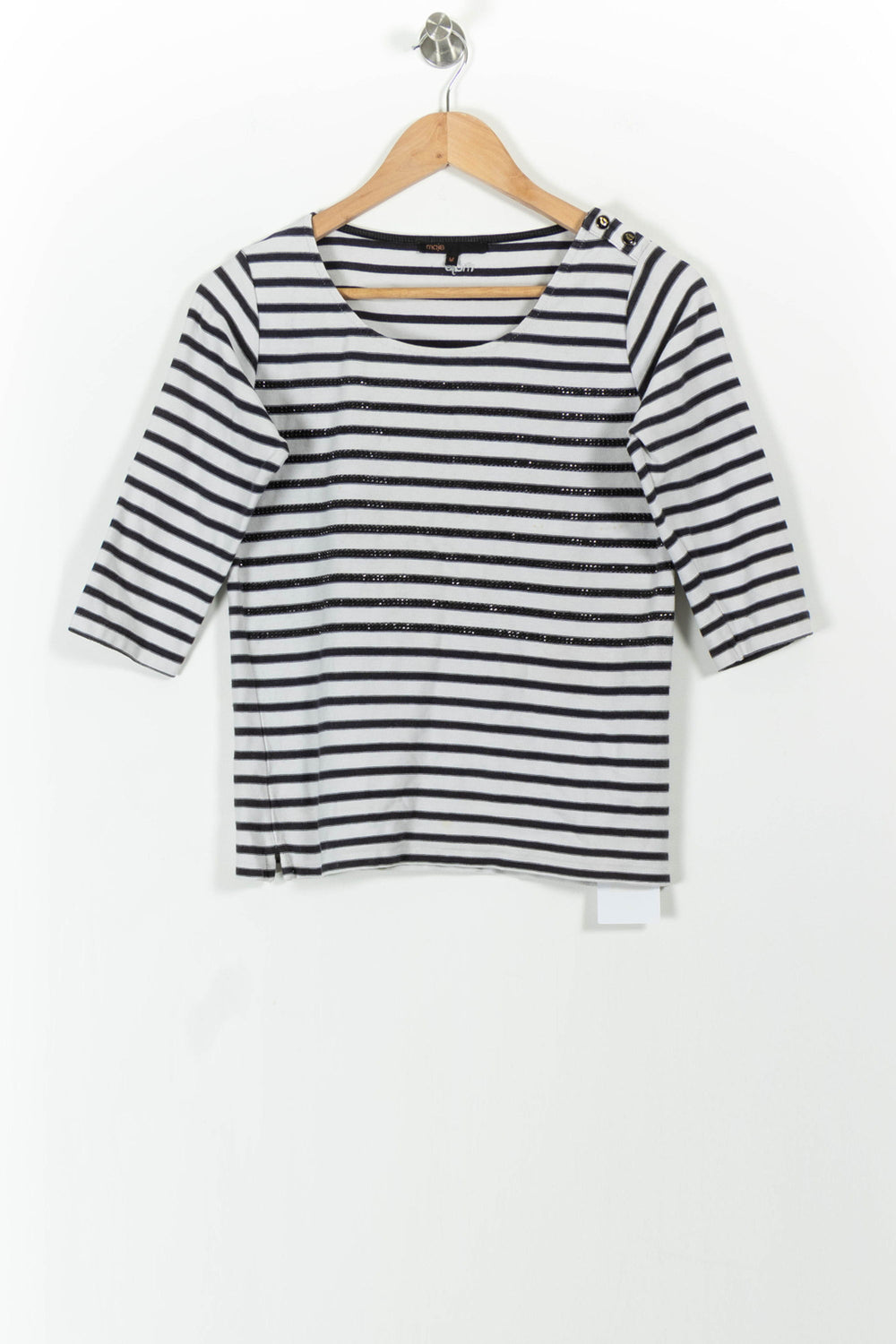 Marinière Blanche et Noire - Taille M/38 de la marque Maje | PARAD53832 - Vendu par Paradigme - Image 2
