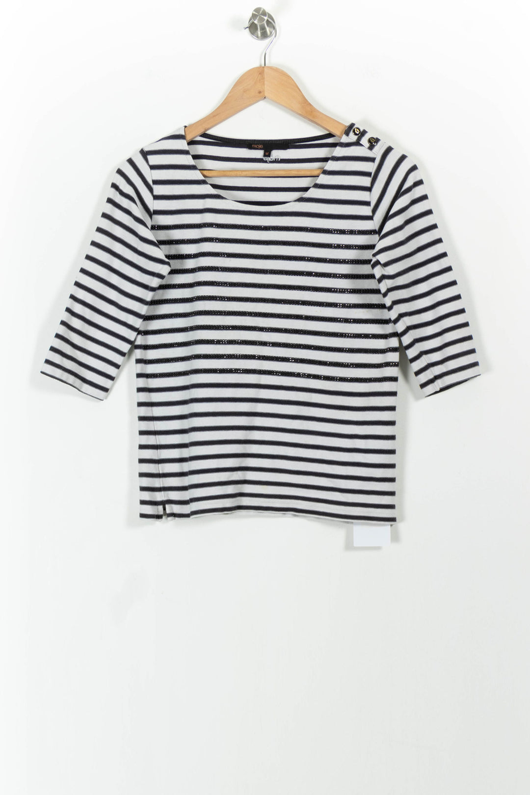 Marinière Blanche et Noire - Taille M/38 de la marque Maje | PARAD53832 - Vendu par Paradigme - Image 2