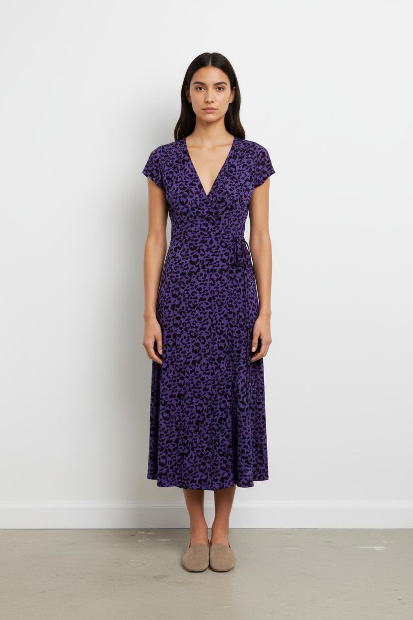 Robe Longue Violette et Noire - Taille M/38