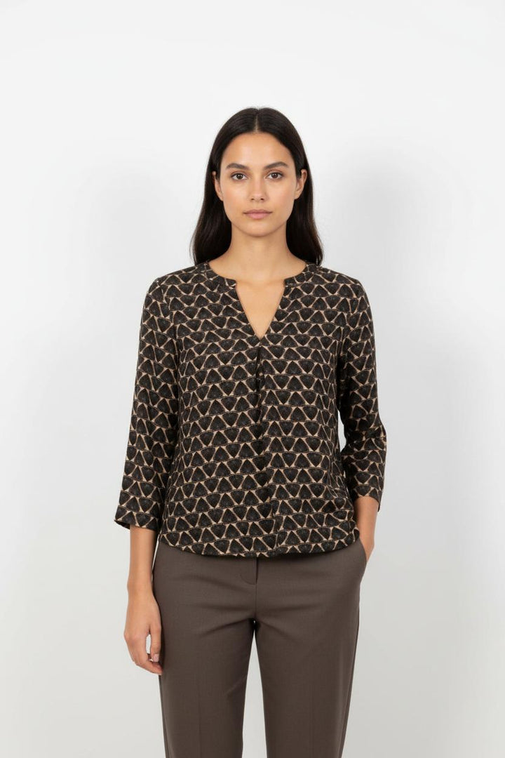 Blouse Noire et Beige - Taille XL/42