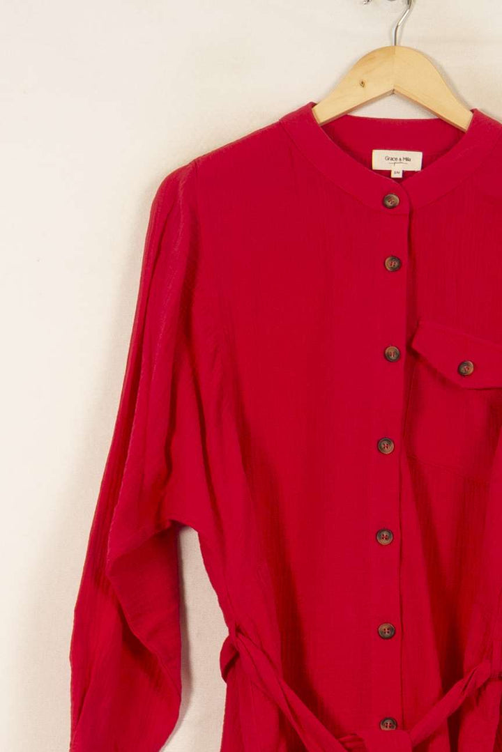 Robe Chemise Rose - Taille M/38 de la marque Grace & Mila | PARAD53845 - Vendu par Paradigme - Image 3