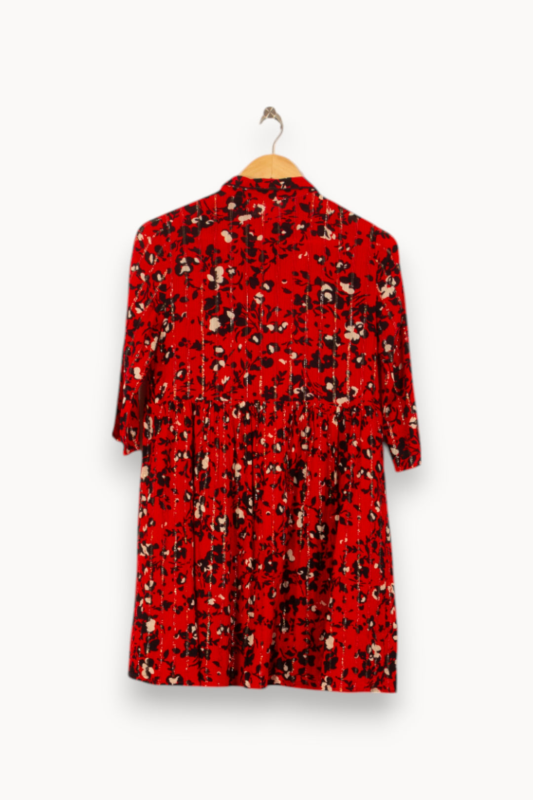 Robe Chemise Rouge et Noire - Taille XS/34 de la marque ba&sh | PARAD53846 - Vendu par Paradigme - Image 4