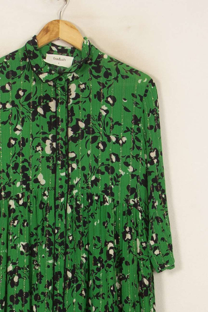 Robe Fleurie Verte et Noire - Taille S/36 de la marque ba&sh | PARAD53848 - Vendu par Paradigme - Image 3