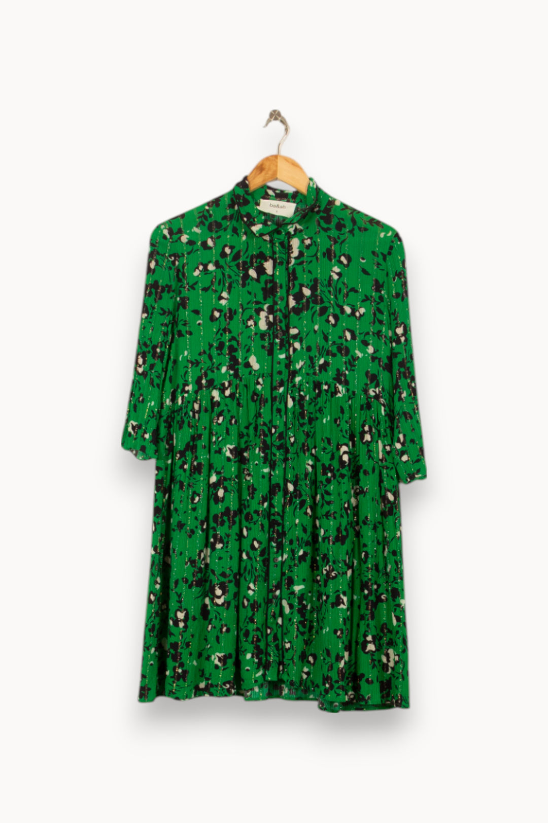 Robe Fleurie Verte et Noire - Taille S/36 de la marque ba&sh | PARAD53848 - Vendu par Paradigme - Image 2