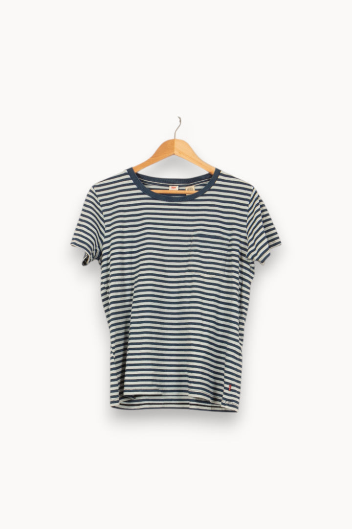 Tee-shirt Rayé Bleu et Blanc - Taille L/40 de la marque Levi's | PARAD53861 - Vendu par Paradigme - Image 2