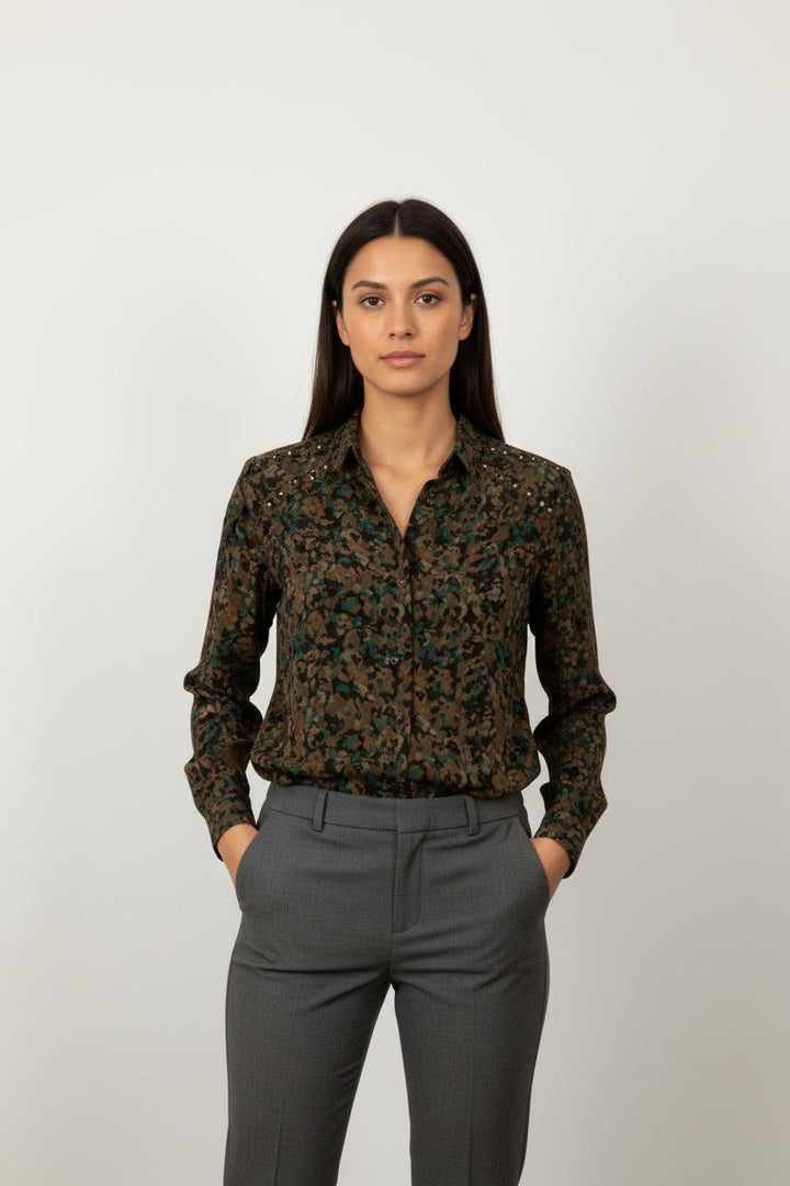 Chemise Verte et Marron - Taille XS/34