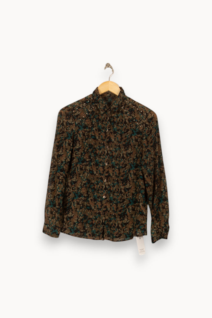 Chemise Verte et Marron - Taille XS/34 de la marque IKKS | PARAD53888 - Vendu par Paradigme - Image 2