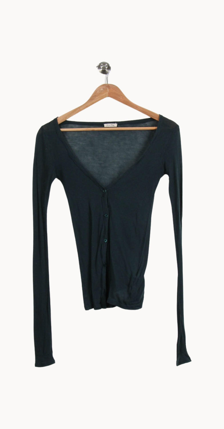 Cardigan Vert - Taille XS/34 de la marque American Vintage | PARAD53891 - Vendu par Paradigme - Image 2