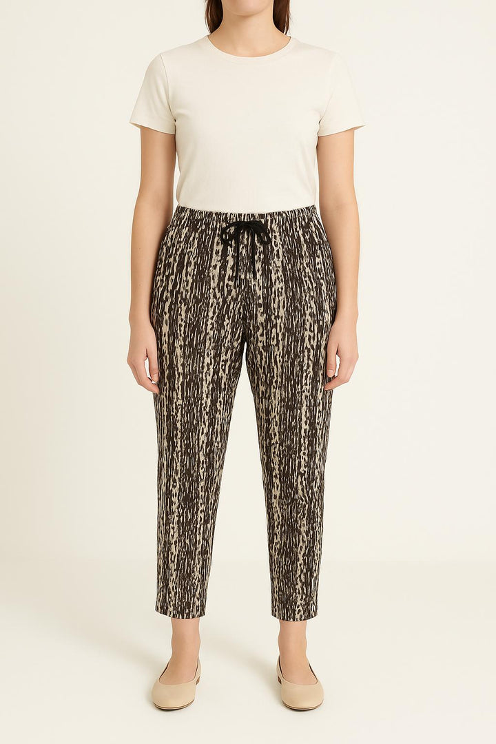 Pantalon Marron et Blanc - Taille L/40 de la marque IKKS | PARAD53914 - Vendu par Paradigme - Image 1