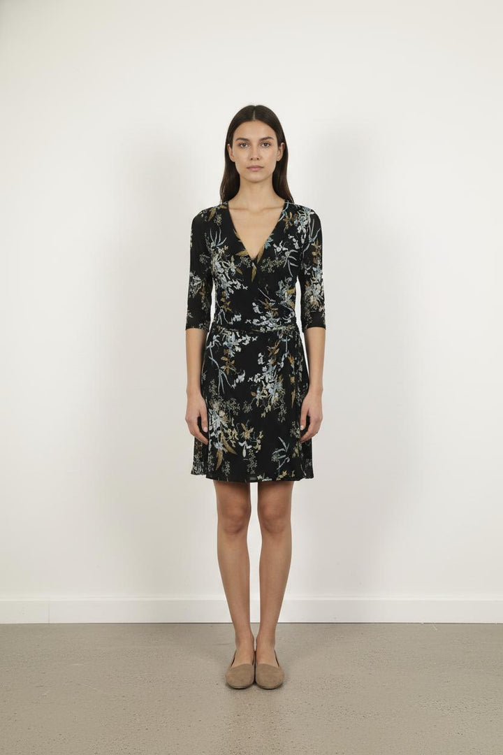 Robe Portefeuille Noire et Bleue - Taille XS/34