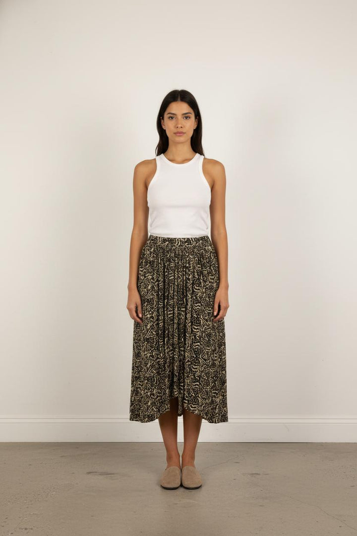 Jupe Longue Noire et Beige - Taille S/36