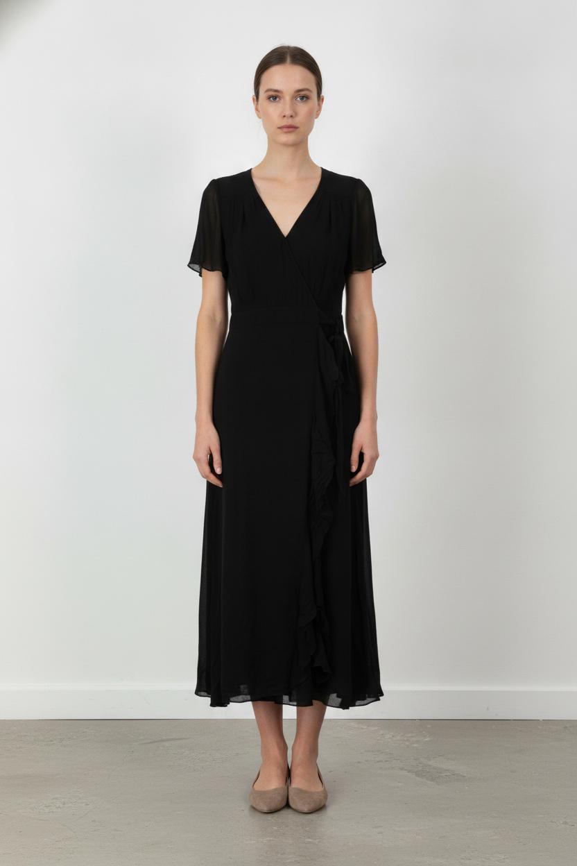 Robe Portefeuille Noire - Taille XS/34 de la marque The Kooples | PARAD53950 - Vendu par Paradigme - Image 1