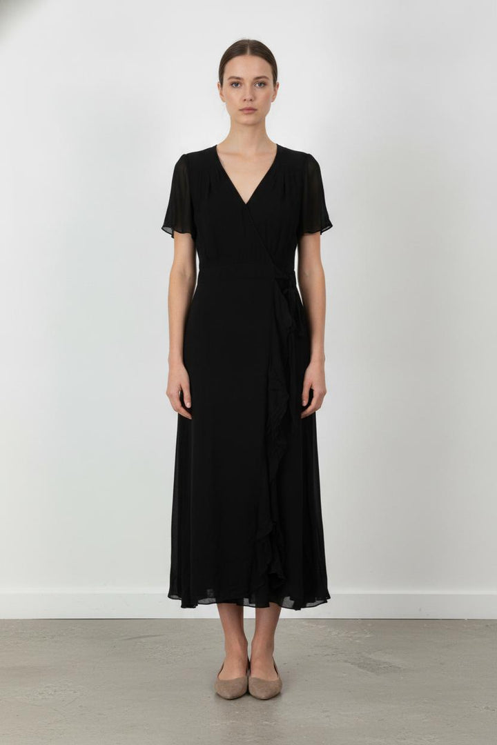 Robe Portefeuille Noire - Taille XS/34 de la marque The Kooples | PARAD53950 - Vendu par Paradigme - Image 1