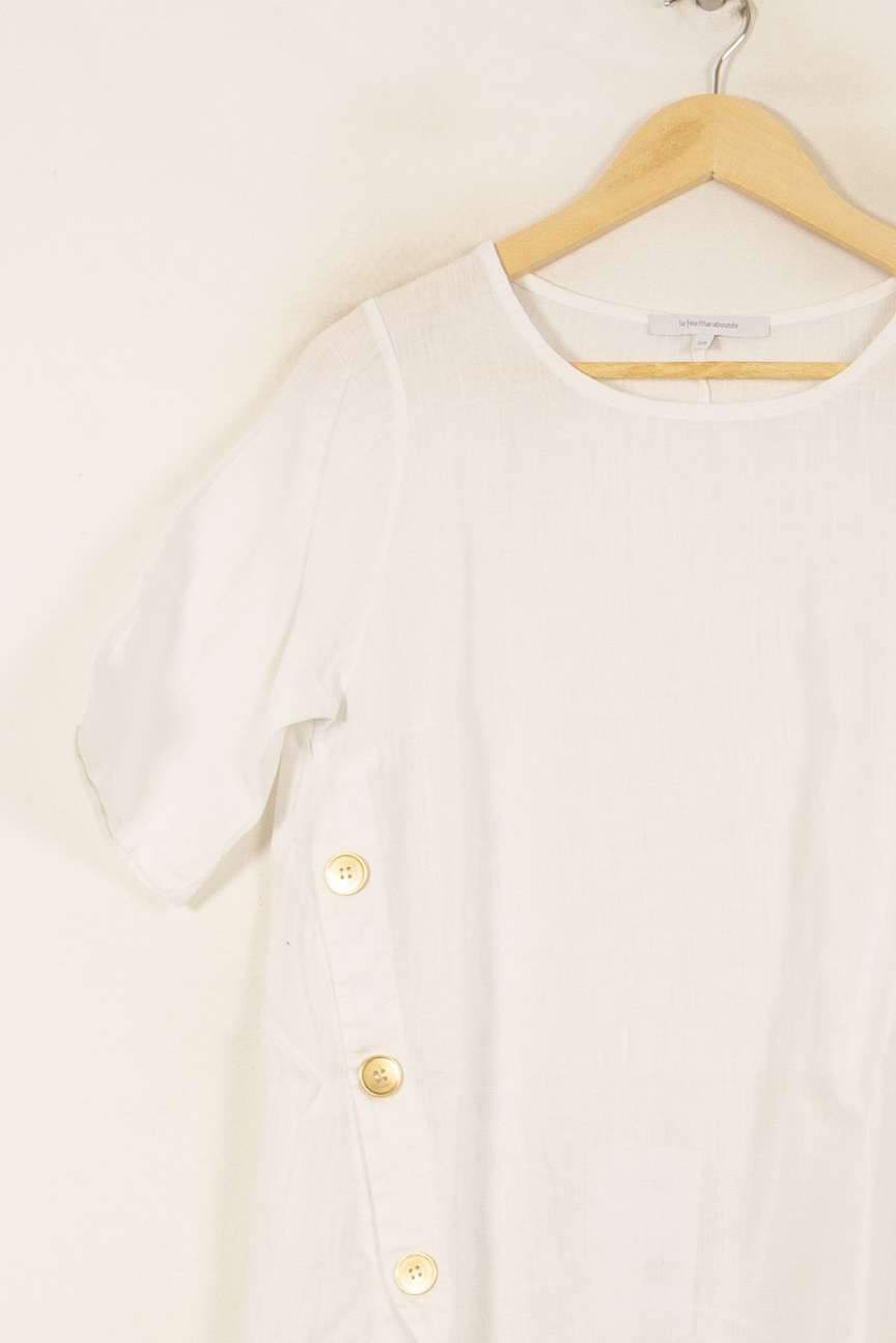 Blouse Blanche - Taille M/38 de la marque La Fée Maraboutée | PARAD53952 - Vendu par Paradigme - Image 3