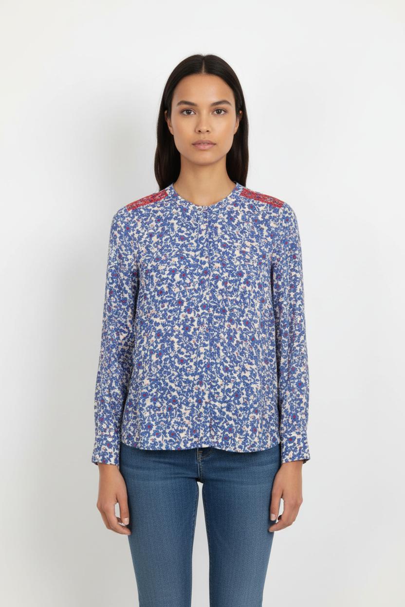 Blouse Bleue et Rouge - Taille M/38