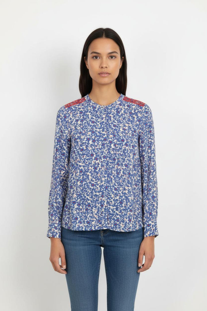 Blouse Bleue et Rouge - Taille M/38