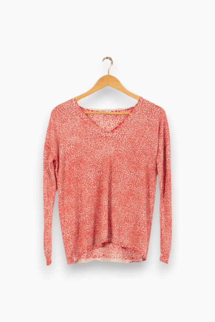 Pull Rose et Blanc - Taille M/38 de la marque IKKS | PARAD53954 - Vendu par Paradigme - Image 2