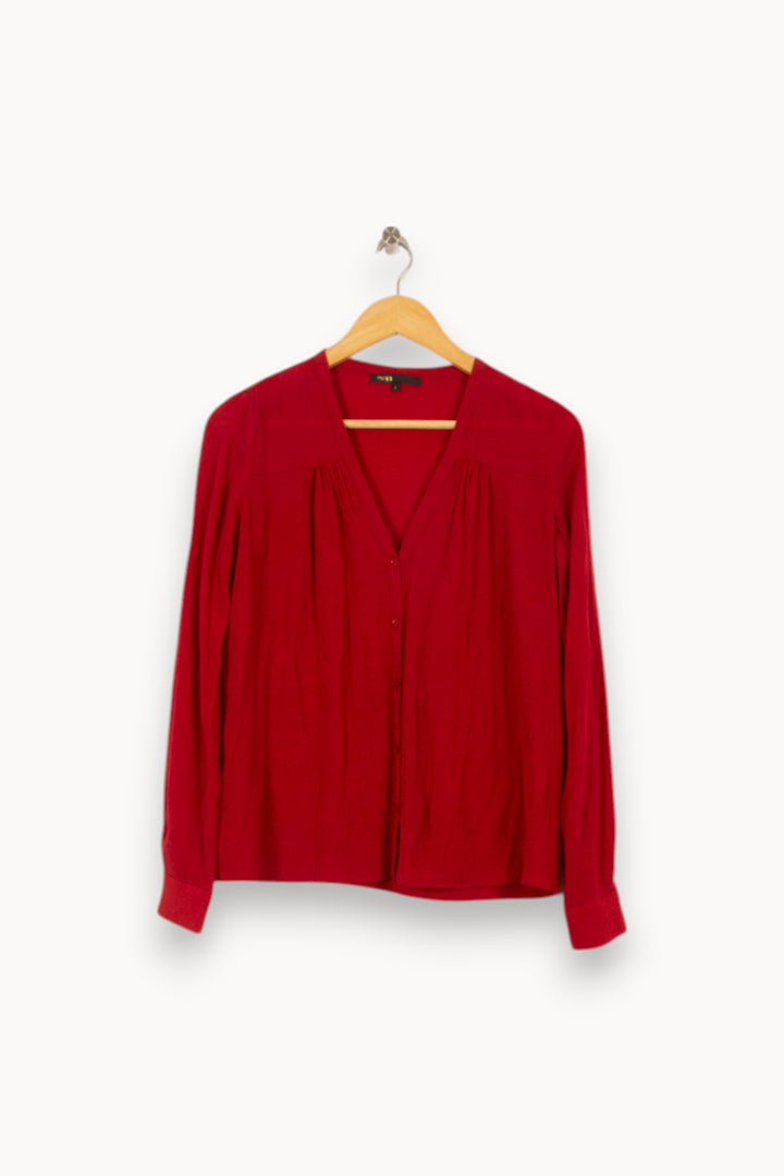 Blouse Rouge - Taille S/36 de la marque Maje | PARAD53965 - Vendu par Paradigme - Image 2
