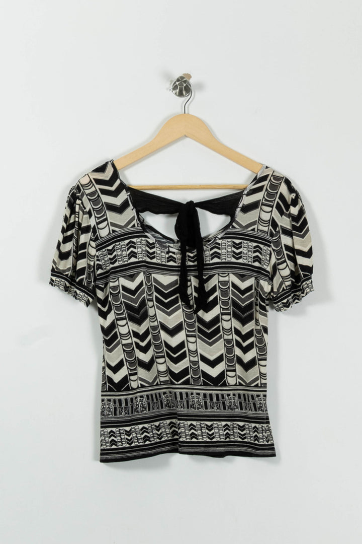 Tee-shirt Noir et Blanc - Taille M/38 de la marque Derhy | PARAD53972 - Vendu par Paradigme - Image 4