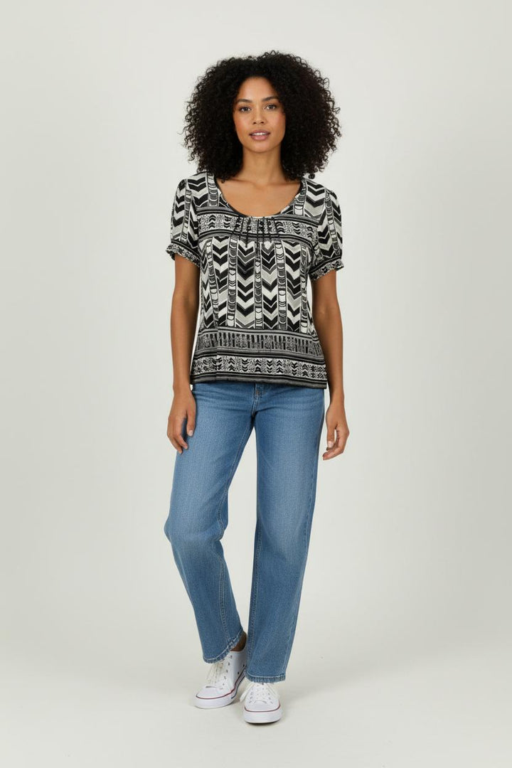 Tee-shirt Noir et Blanc - Taille M/38 de la marque Derhy | PARAD53972 - Vendu par Paradigme - Image 1