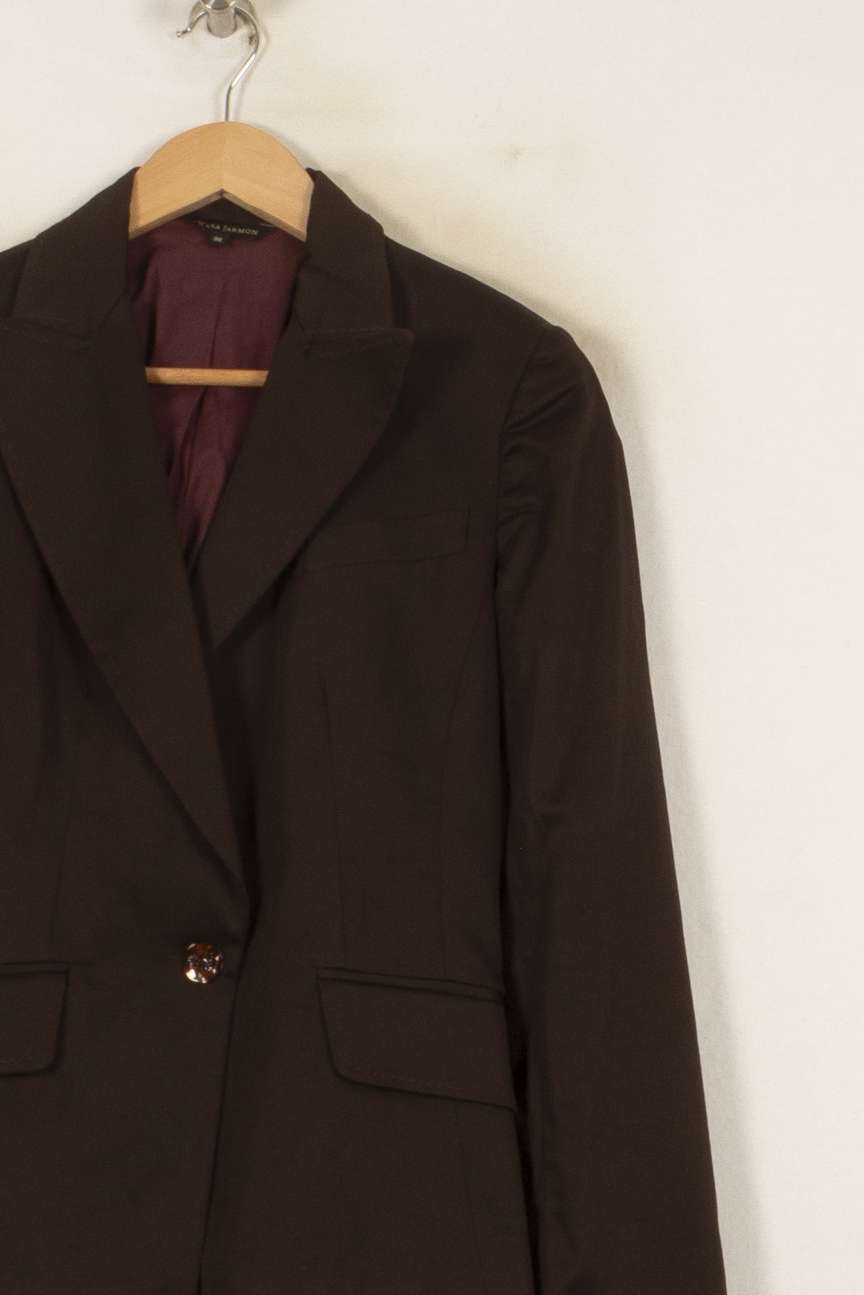 Blazer Marron - Taille S/36 de la marque Tara Jarmon | PARAD54021 - Vendu par Paradigme - Image 3