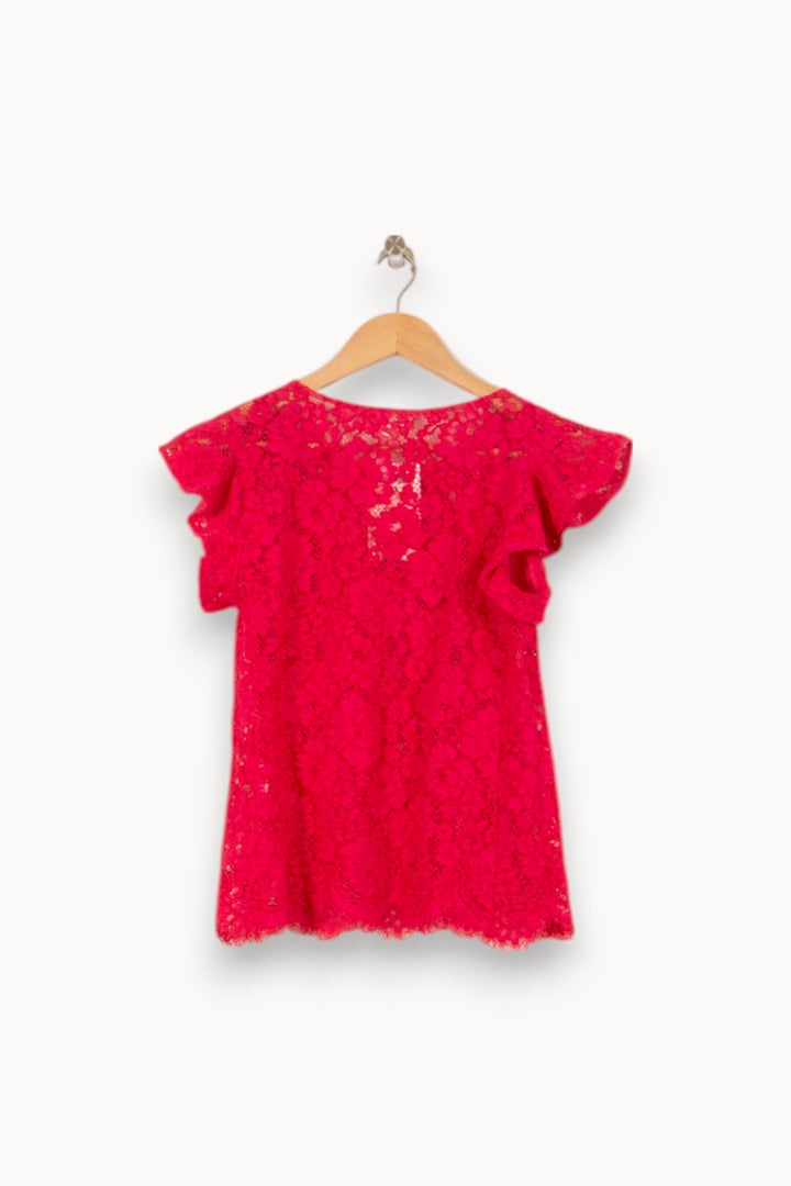 Blouse Dentelle Rose - Taille S/36 de la marque Claudie Pierlot | PARAD54034 - Vendu par Paradigme - Image 4