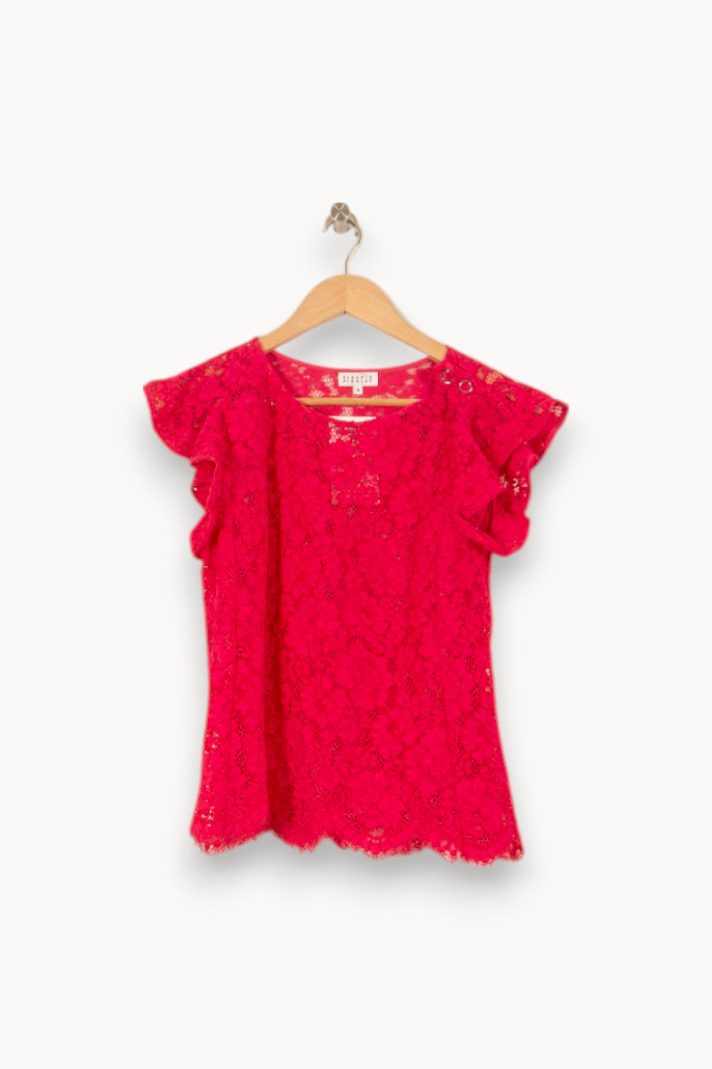 Blouse Dentelle Rose - Taille S/36 de la marque Claudie Pierlot | PARAD54034 - Vendu par Paradigme - Image 2