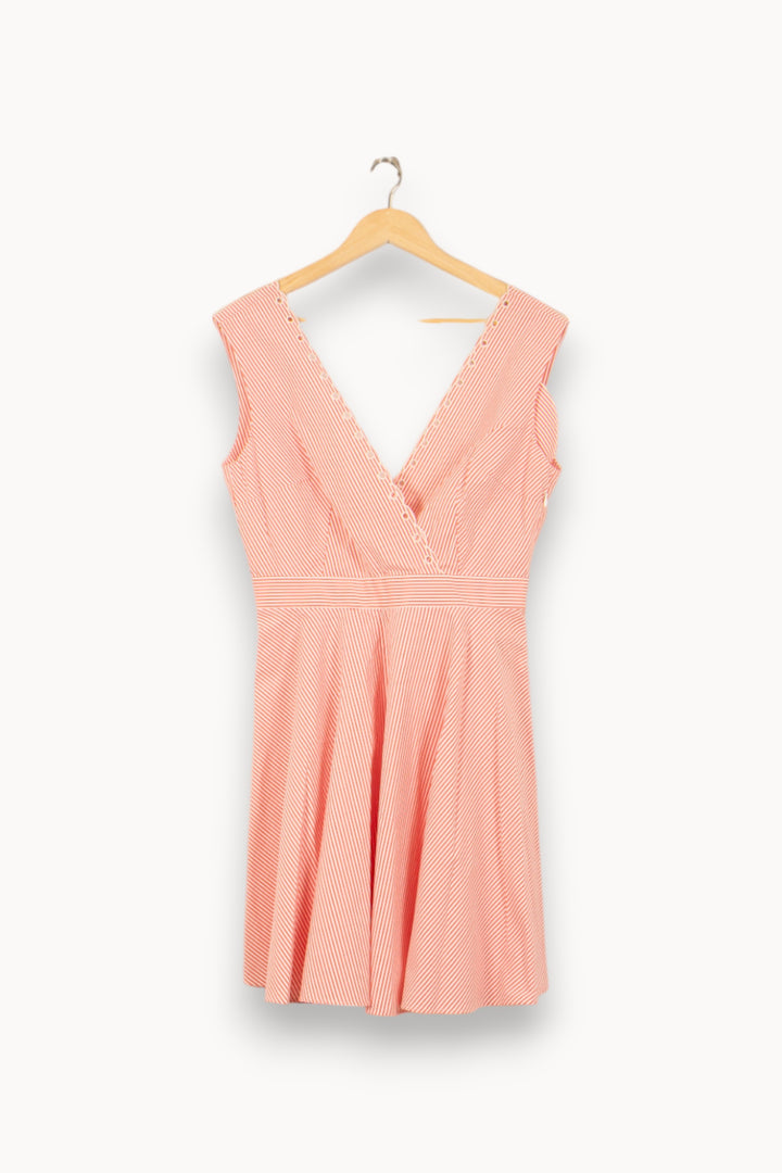 Robe patineuse rose et blanche - Taille M/38 de la marque Claudie Pierlot | PARAD54037 - Vendu par Paradigme - Image 2