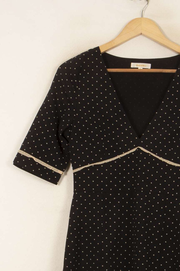 Robe Courte Noire à Pois Blancs - Taille S/36 de la marque Grace & Mila | PARAD54038 - Vendu par Paradigme - Image 3