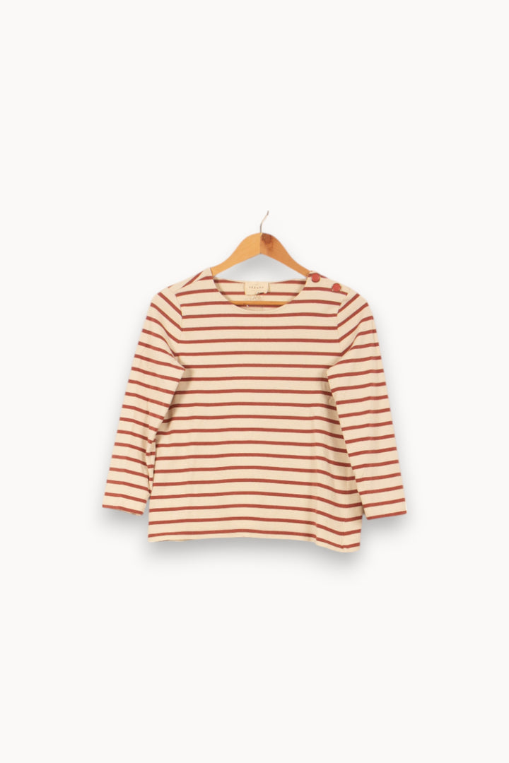 Marinière Ecrue et Rouge - Taille S/36 de la marque Sézane | PARAD54045 - Vendu par Paradigme - Image 2