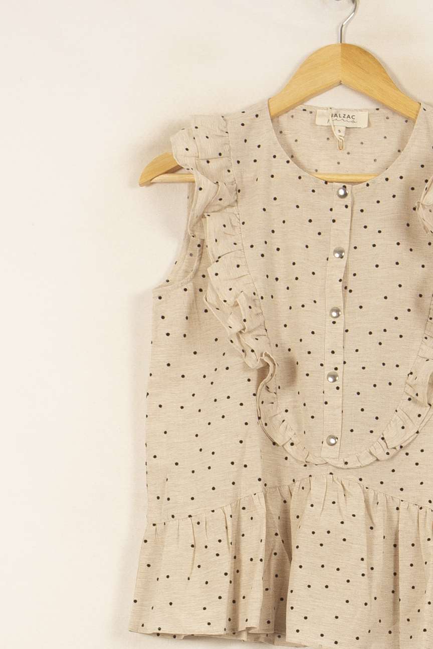 Blouse Beige à Pois Noirs - Taille S/36 de la marque Balzac Paris | PARAD54048 - Vendu par Paradigme - Image 3