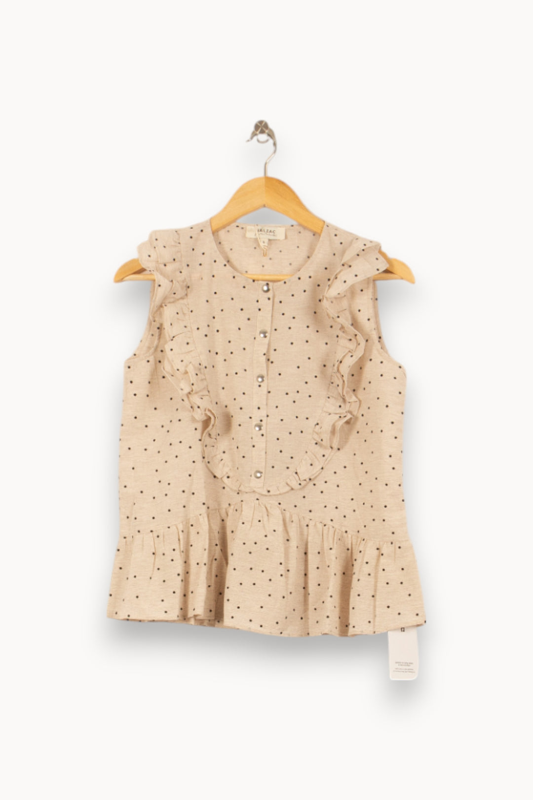 Blouse Beige à Pois Noirs - Taille S/36 de la marque Balzac Paris | PARAD54048 - Vendu par Paradigme - Image 2