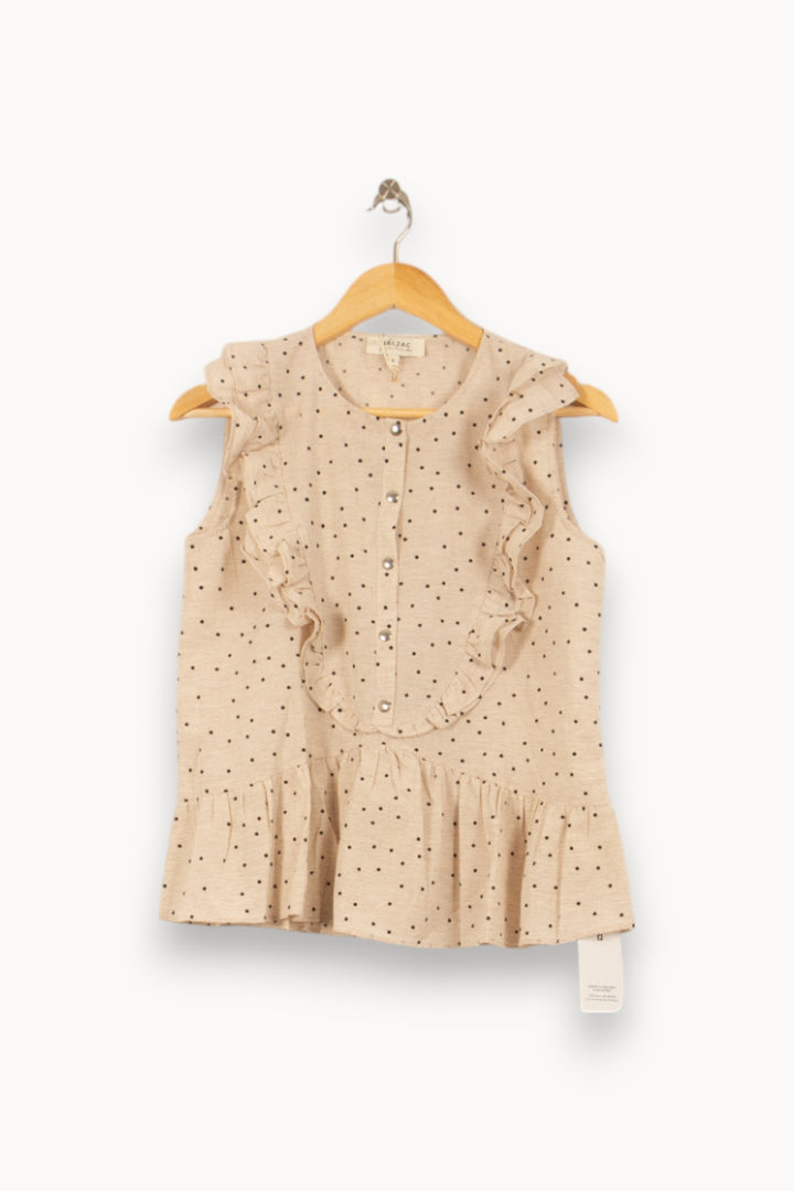 Blouse Beige à Pois Noirs - Taille S/36 de la marque Balzac Paris | PARAD54048 - Vendu par Paradigme - Image 2